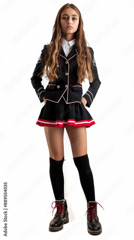 Teenager in a school uniform, hands in pockets