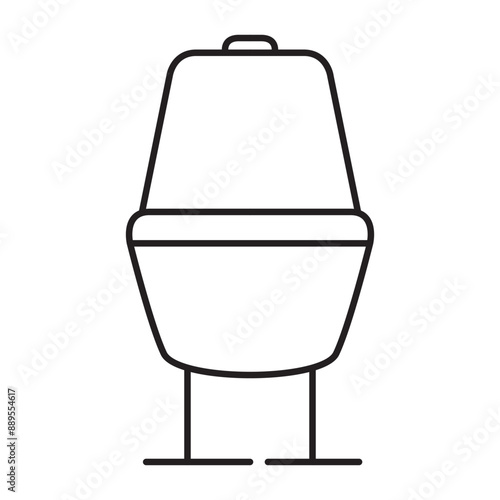 Wallpaper Mural Toilet outline vector illustration..Ceramic toilet bowl from side view restroom.Bathroom interior.Isolated on white background. Torontodigital.ca