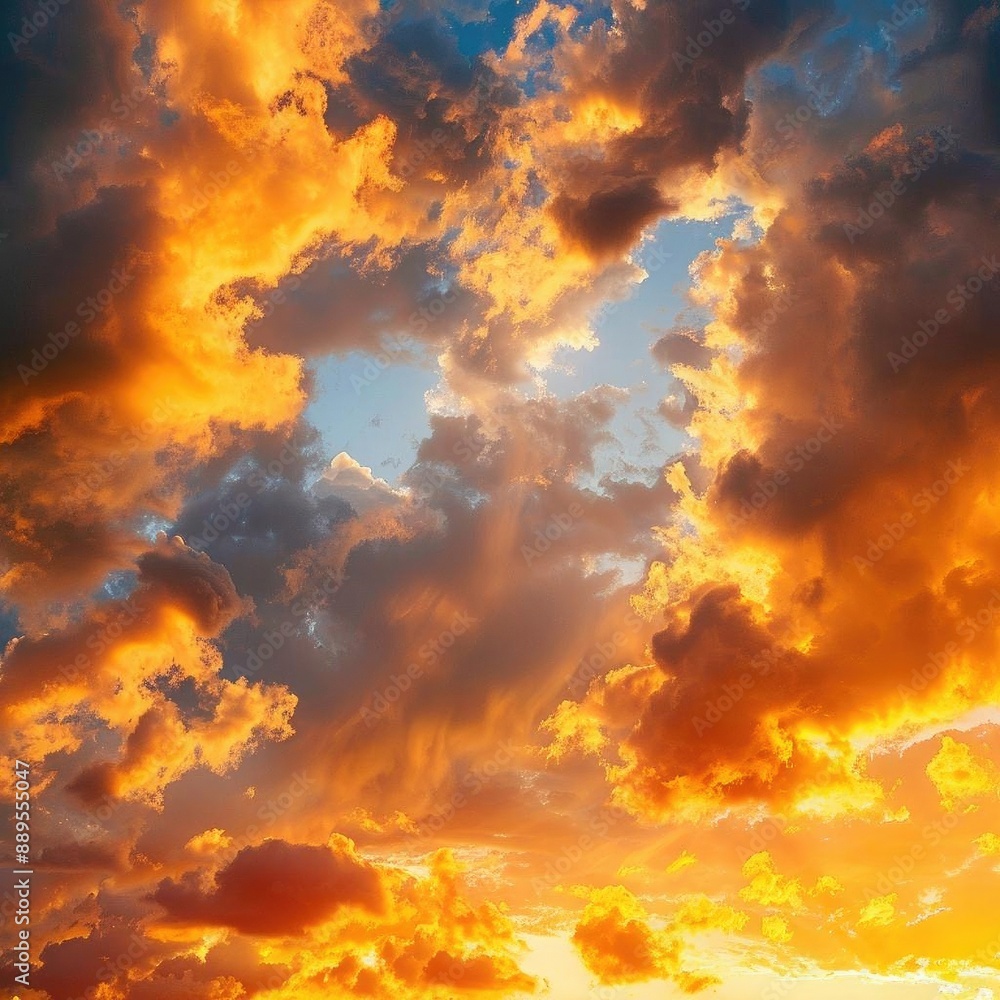 Professional photograph of a dramatic sunset cloudscape with layers of cumulus clouds, isolated on white background Professional photograph of a dramatic sunset cloudscape with layers of cumulus clouds, isolated on white background