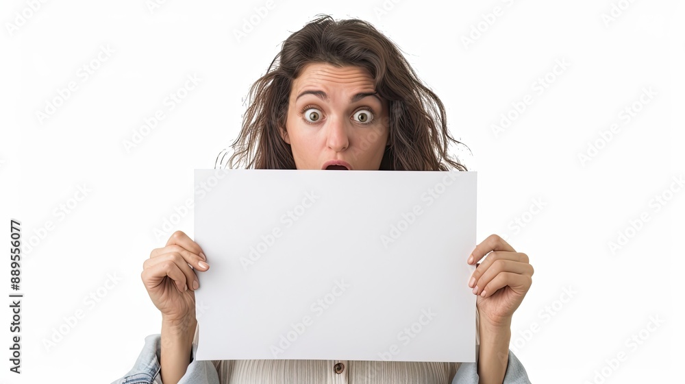 beautiful young woman holding a blank board mockup for announcements or statements - discounts, sales, or other call-to-action words beautiful young woman holding a blank board mockup for announcements or statements - discounts, sales, or other call-to-action words