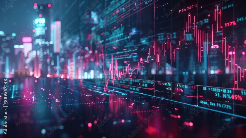 Glowing forex chart interface wallpaper. Concept of investment, trading, shares or analysis, finance. Growth and decline chart. Glowing forex chart interface wallpaper. Concept of investment, trading, shares or analysis, finance. Growth and decline chart.