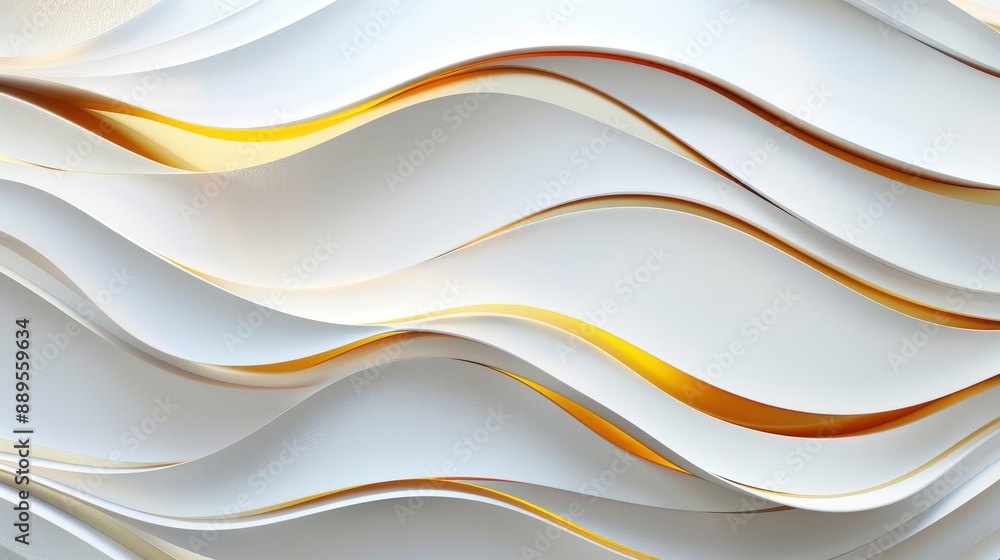 Elegant white and gold abstract waves in a fluid motion Elegant white and gold abstract waves in a fluid motion