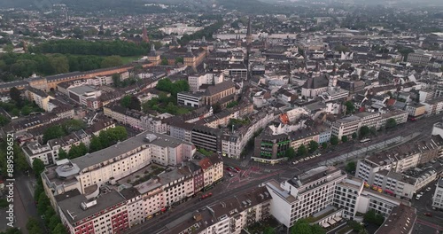 Wallpaper Mural City center of Bonn, Germany. Aerial overview of the city at dusk. Torontodigital.ca