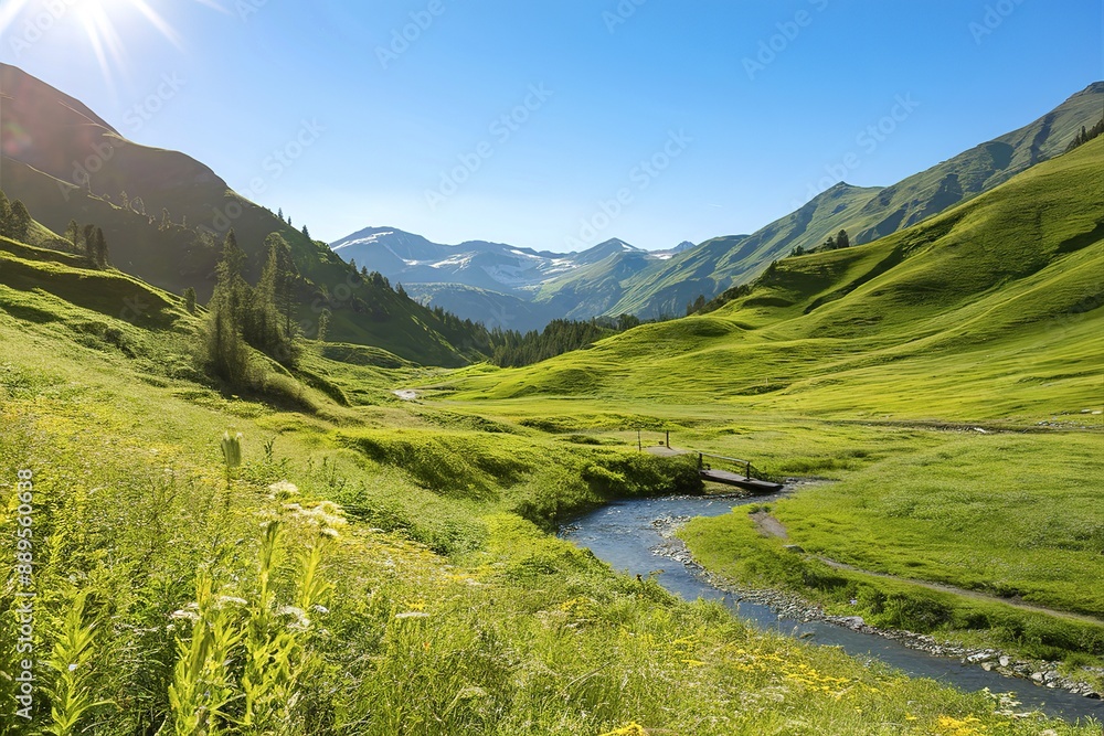 A breathtaking high-resolution photo of a summer mountain landscape A breathtaking high-resolution photo of a summer mountain landscape