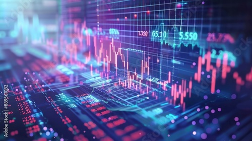 Wallpaper Mural Stock market digital chart, clean business economy diagram Torontodigital.ca