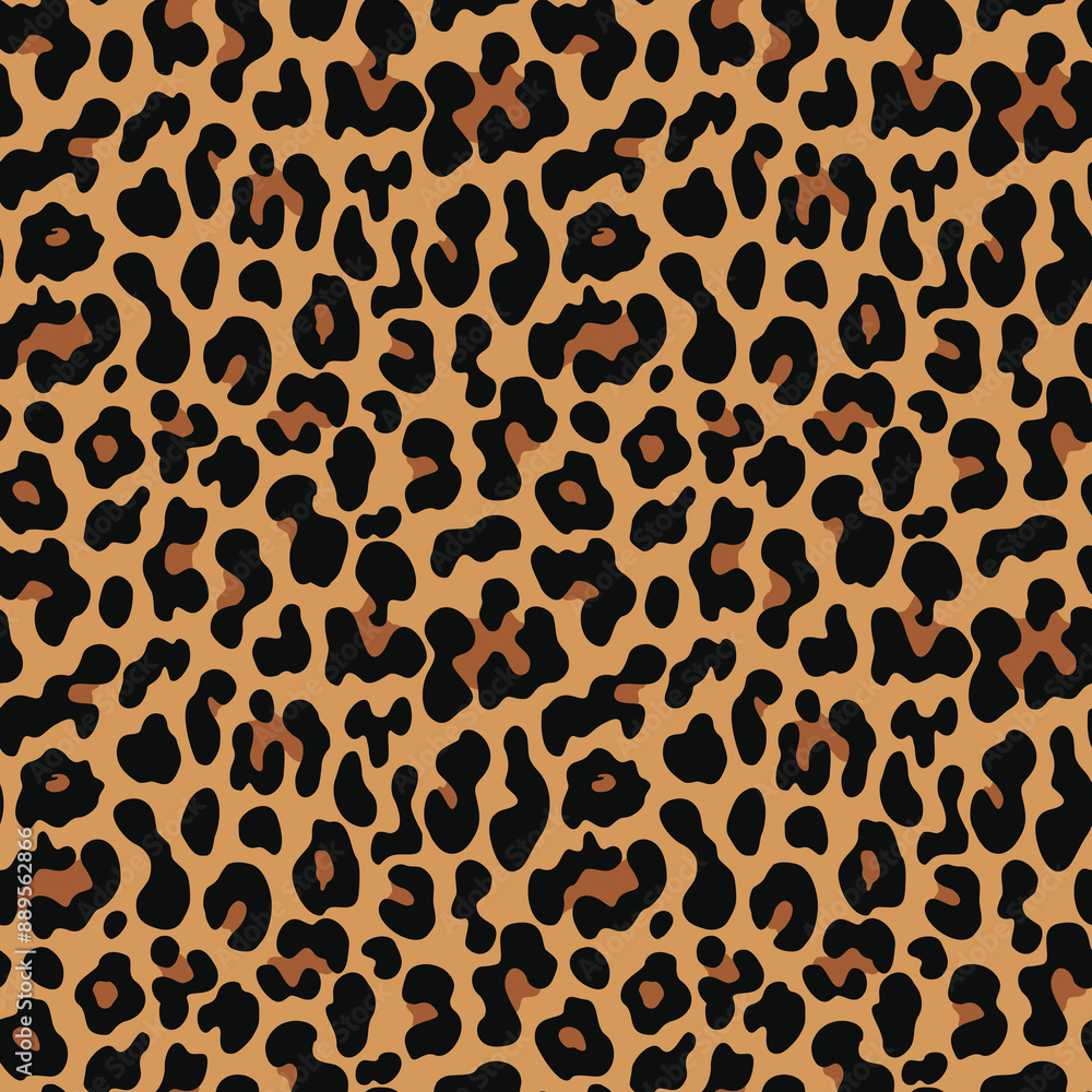 Fototapeta premium leopard background vector seamless texture, animal print with spots