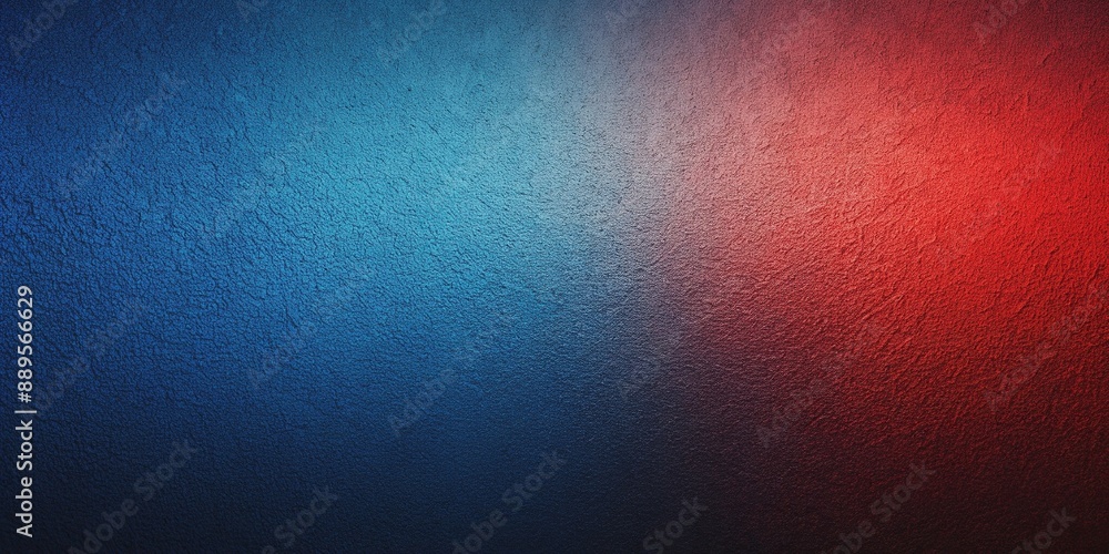 Abstract gradient background with grain texture in dark blue and red ...