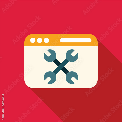 Website maintenance concept with crossed wrenches displayed in a web browser window photo