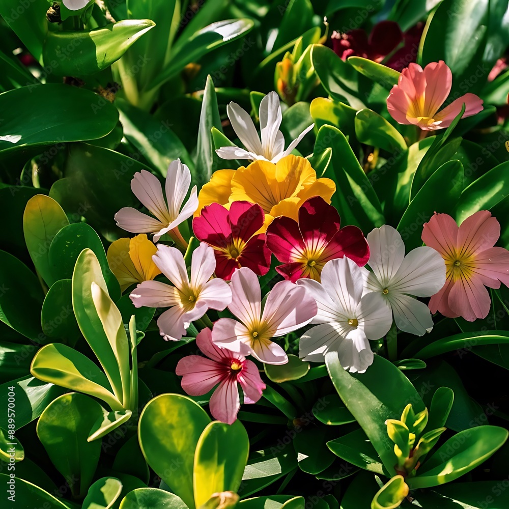 Obraz premium Spring flowers and leaves