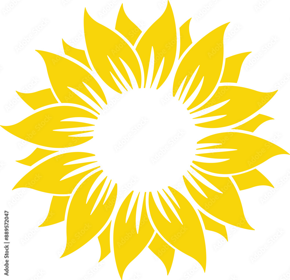 Sunflower, Monogram isolated on white background. Sunflower, Monogram isolated on white background.