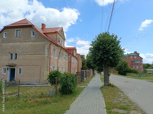 street with German houses in East Prussia