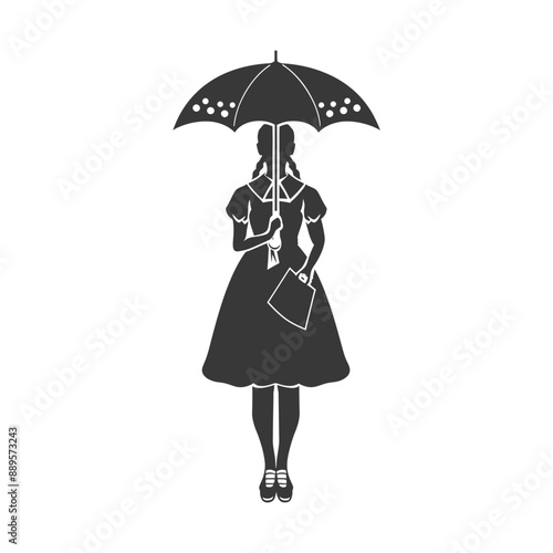 germany women wearing dirndl traditional clothing minimalist line art icon logo symbol