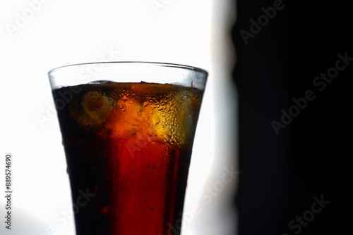 carbonated drink with high sugar content. detail. photo