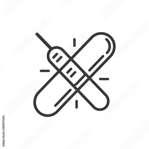 Crossed Nail Files Icon: Simple Line Art Design