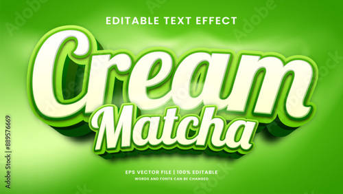 Cream Matcha Green 3d editable text effect