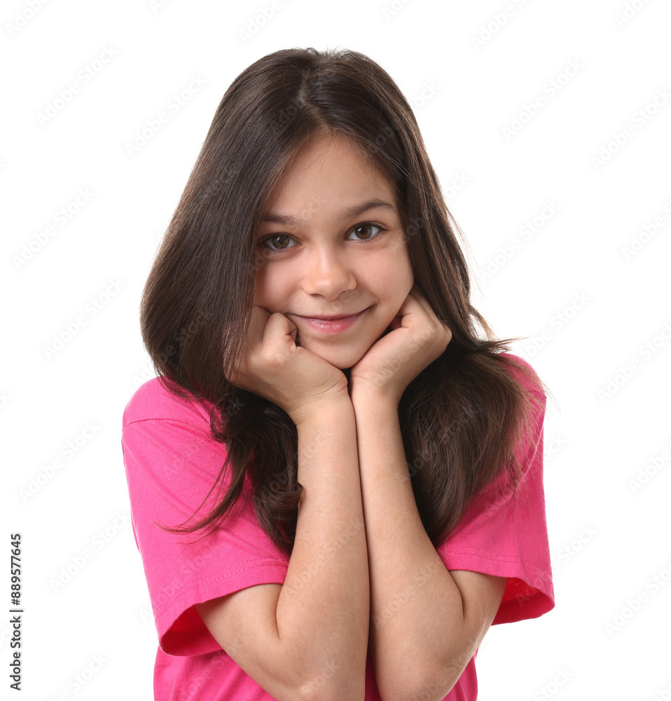 Portrait of beautiful girl isolated on white Portrait of beautiful girl isolated on white
