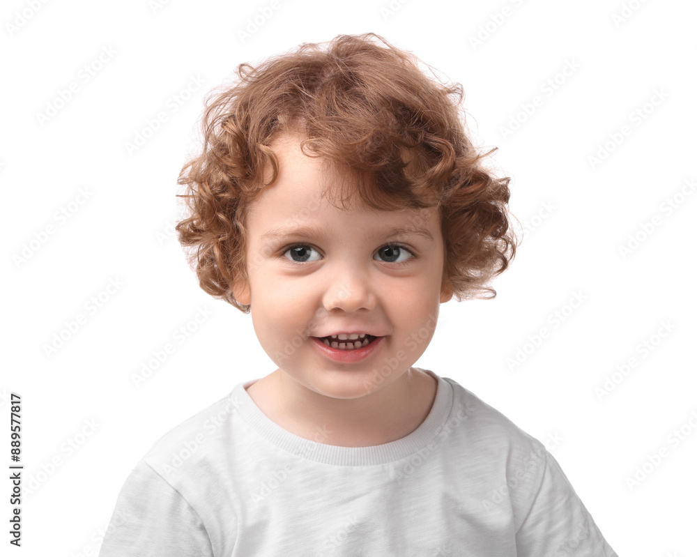 Portrait of cute little boy on white background Portrait of cute little boy on white background