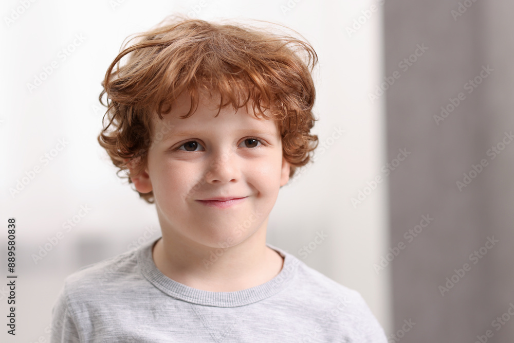 Portrait of little boy indoors, space for text. Cute child Portrait of little boy indoors, space for text. Cute child