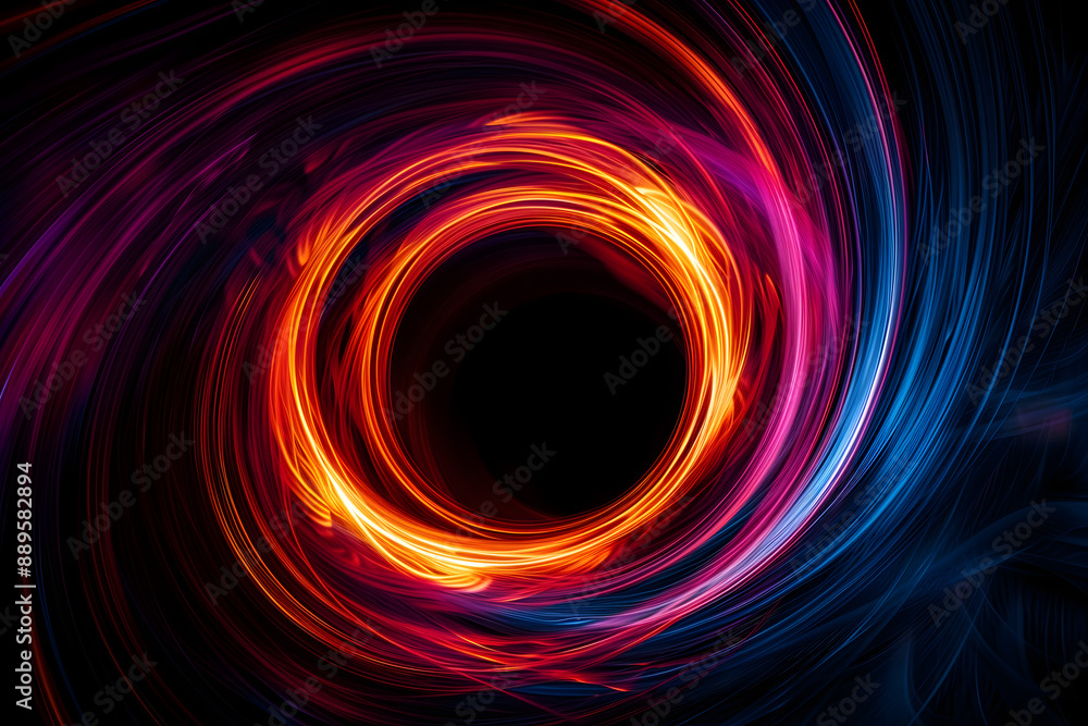 Blue red Two circles connected lightning in space Circles and Lightning Concept Blue red Two circles connected lightning in space Circles and Lightning Concept