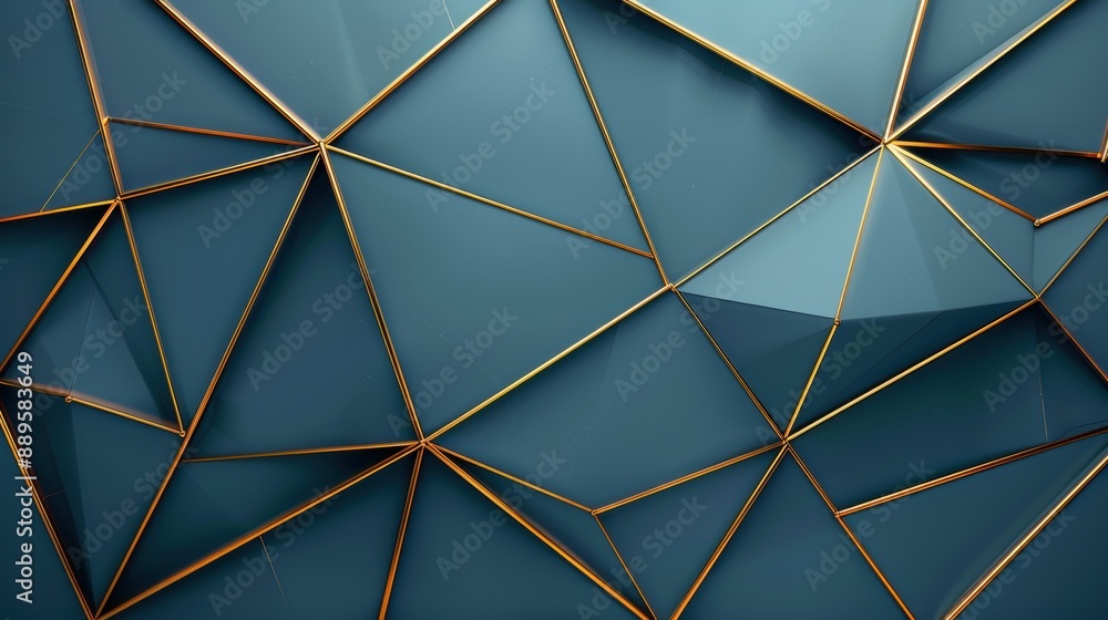 Abstract geometric pattern with golden lines on blue. Abstract geometric pattern with golden lines on blue.