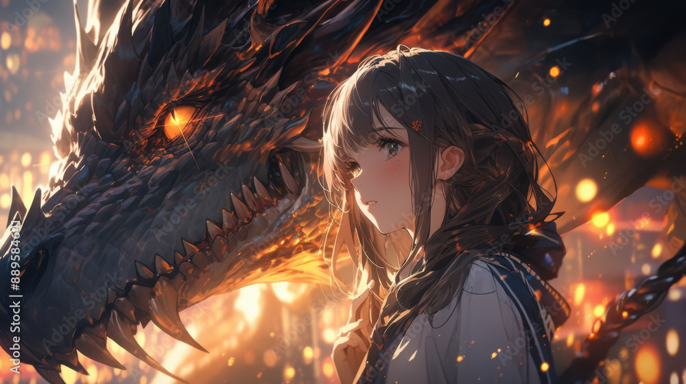 Obraz premium Anime art style of a movie character - cinematic scenery