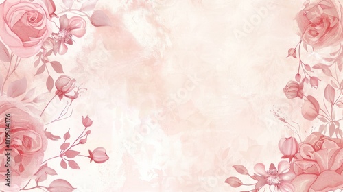 Watercolor Floral Arrangement on a Pastel Background