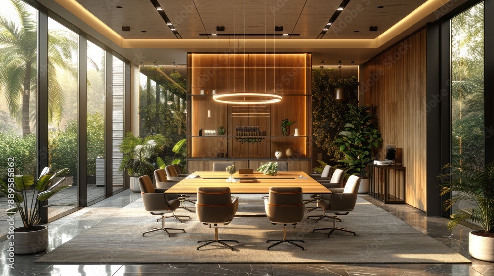 Modern Conference Room with Nature Views