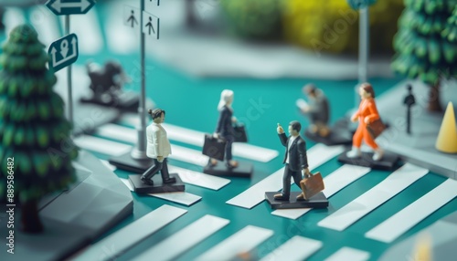 Wallpaper Mural Ultra sharp 3D-rendered scene depicting business teamwork with cartoon Torontodigital.ca