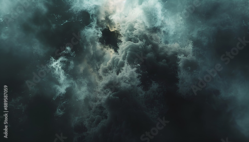 Wallpaper Mural Ethereal cloud of smoke or mist in dark background for mystical fantasy concept Torontodigital.ca