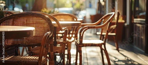 Sunlit Outdoor Cafe with Empty Tables © Murda