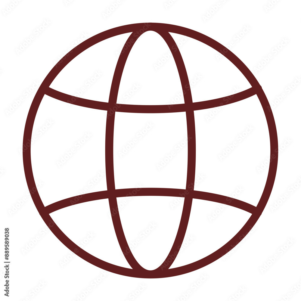 World Vector Line Maroon Icon Design World Vector Line Maroon Icon Design
