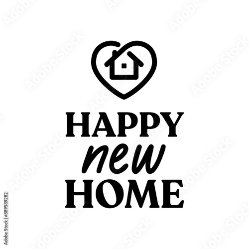 Happy new home design for cards.