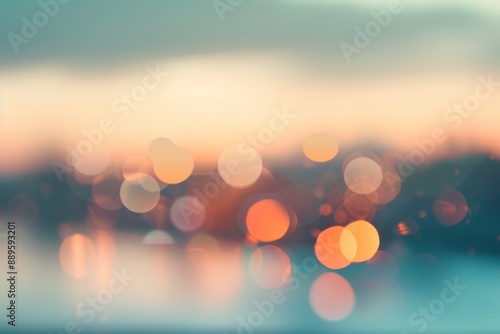 Abstract Bokeh Background with Warm Colors and Blurred Lights