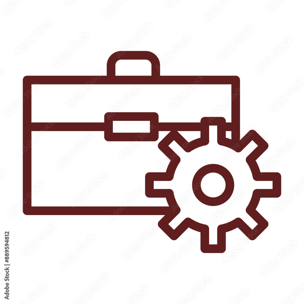 Portfolio Management Vector Line Maroon Icon Design Portfolio Management Vector Line Maroon Icon Design