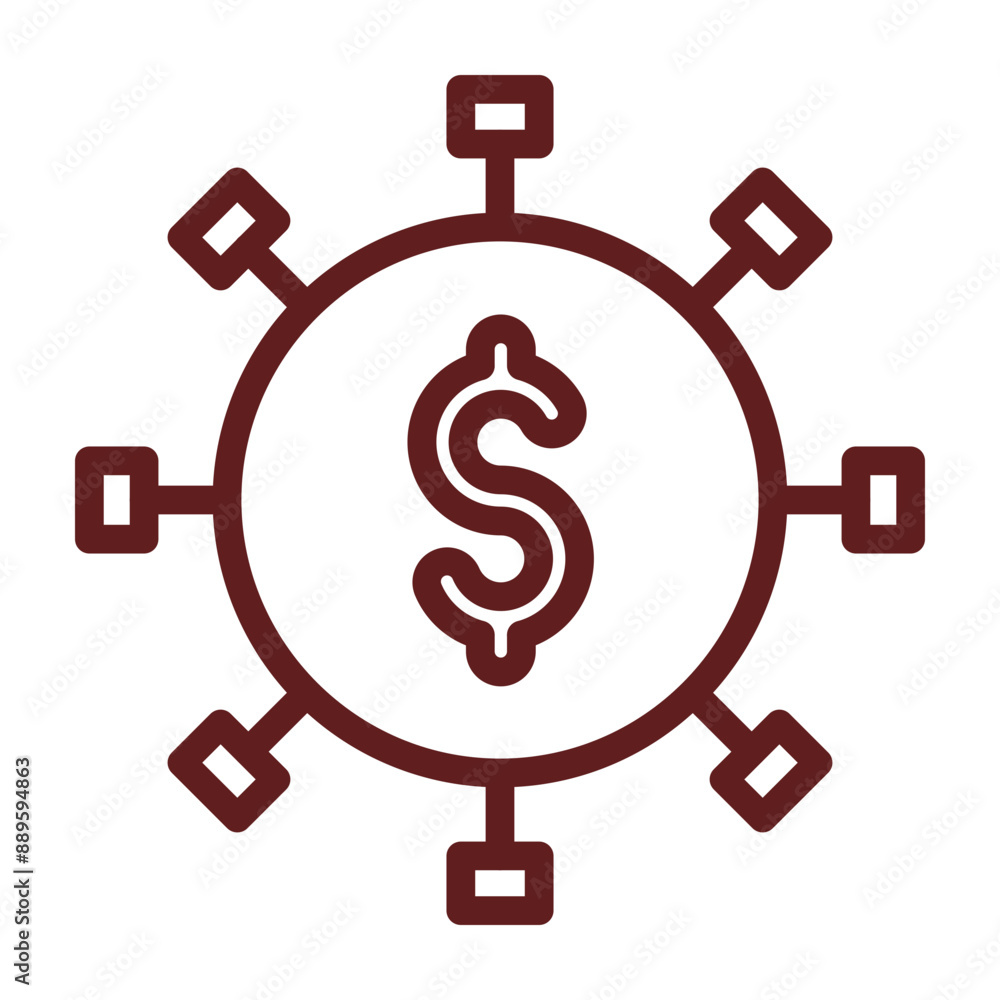 Asset Management Vector Line Maroon Icon Design Asset Management Vector Line Maroon Icon Design