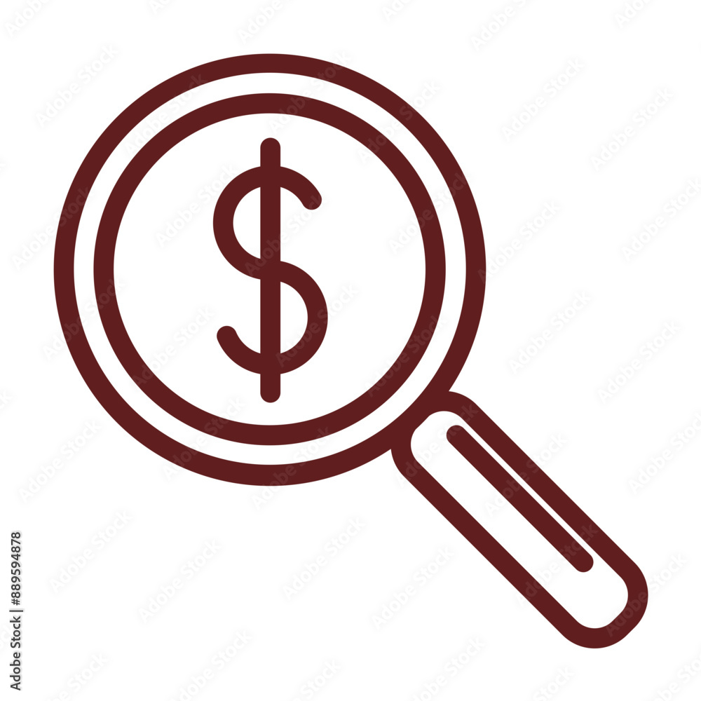 Financial Analysis Vector Line Maroon Icon Design Financial Analysis Vector Line Maroon Icon Design