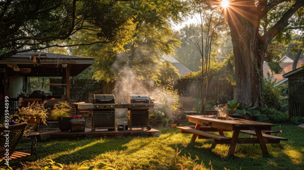 Obraz premium Garden barbecue for the neighborhood