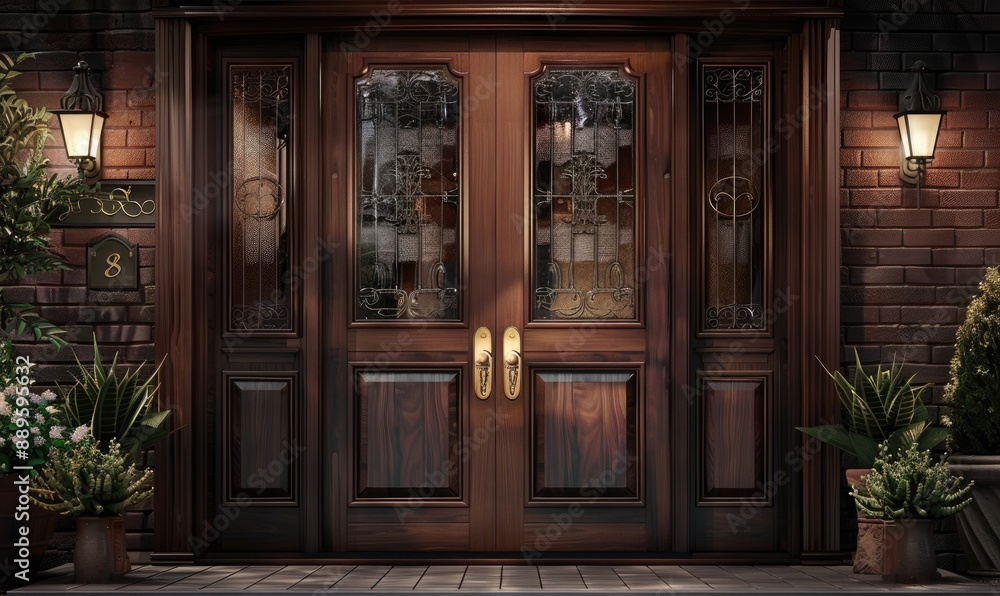 Classic Home Entrance with Lanterns Classic Home Entrance with Lanterns