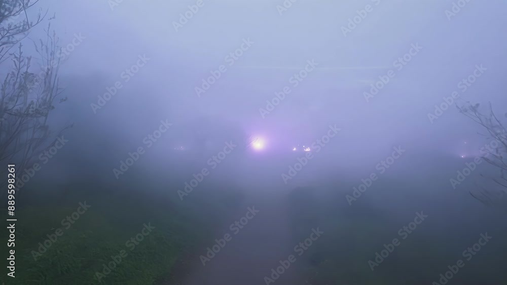A sense of mystery and magic fills the air as the mist swirls around the camera obscuring the path ahead. A sense of mystery and magic fills the air as the mist swirls around the camera obscuring the path ahead.