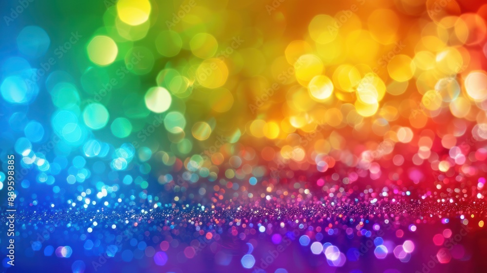 Rainbow Bokeh Background with Glitter