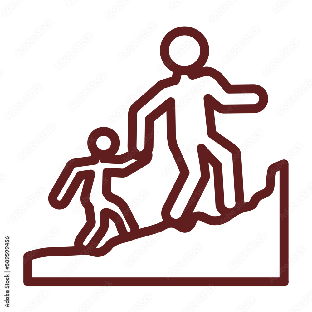 Mentorship Vector Line Maroon Icon Design Mentorship Vector Line Maroon Icon Design