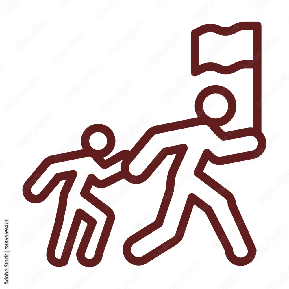 Leadership Development Vector Line Maroon Icon Design Leadership Development Vector Line Maroon Icon Design