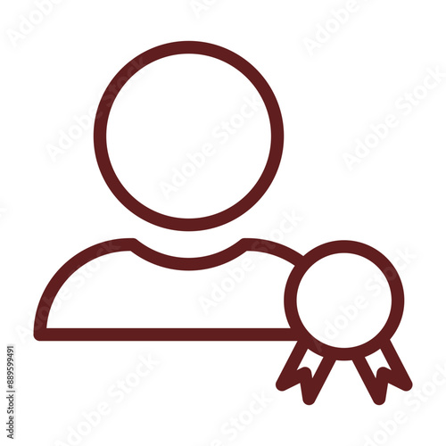 Expertise Vector Line Maroon Icon Design