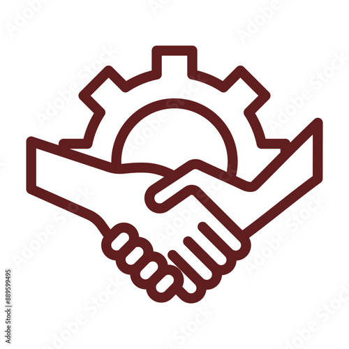 Mentorship Program Vector Line Maroon Icon Design