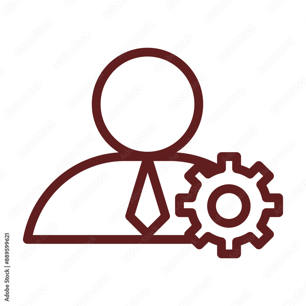 Professional Skills Vector Line Maroon Icon Design Professional Skills Vector Line Maroon Icon Design