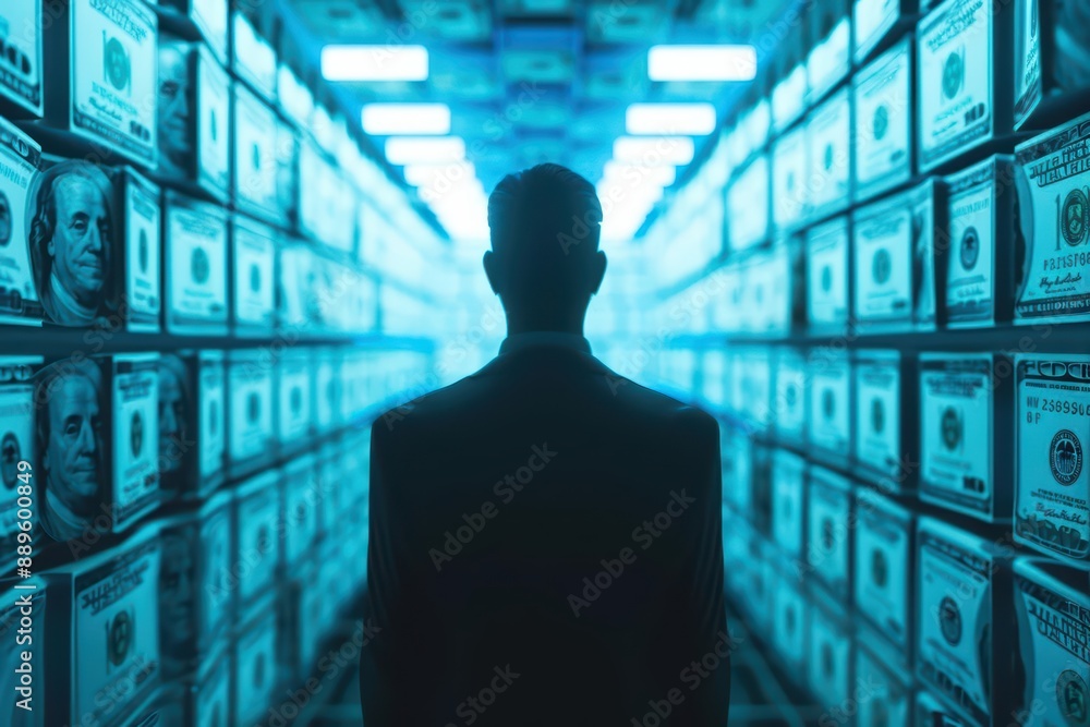 An ultramodern, supernatural scene, with copy space, showcases risk management, where sophisticated strategies mitigate potential threats to business success An ultramodern, supernatural scene, with copy space, showcases risk management, where sophisticated strategies mitigate potential threats to business success