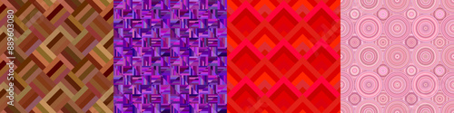 Seamless color geometric pattern set