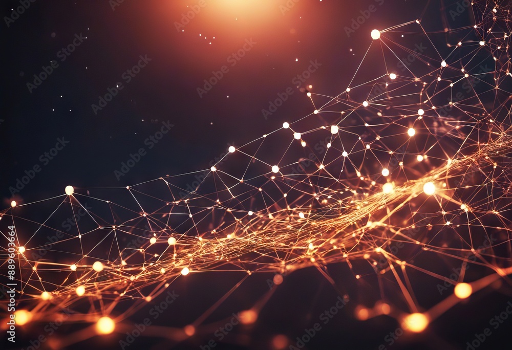 Fototapeta premium digital 3d connection dots connection structure Network Abstract background Technology