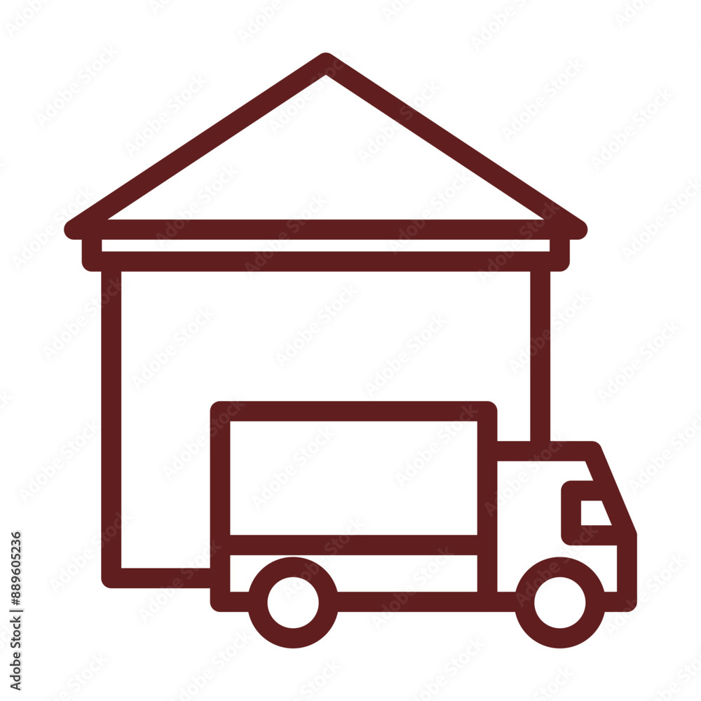 Dispatch center Vector Line Maroon Icon Design Dispatch center Vector Line Maroon Icon Design