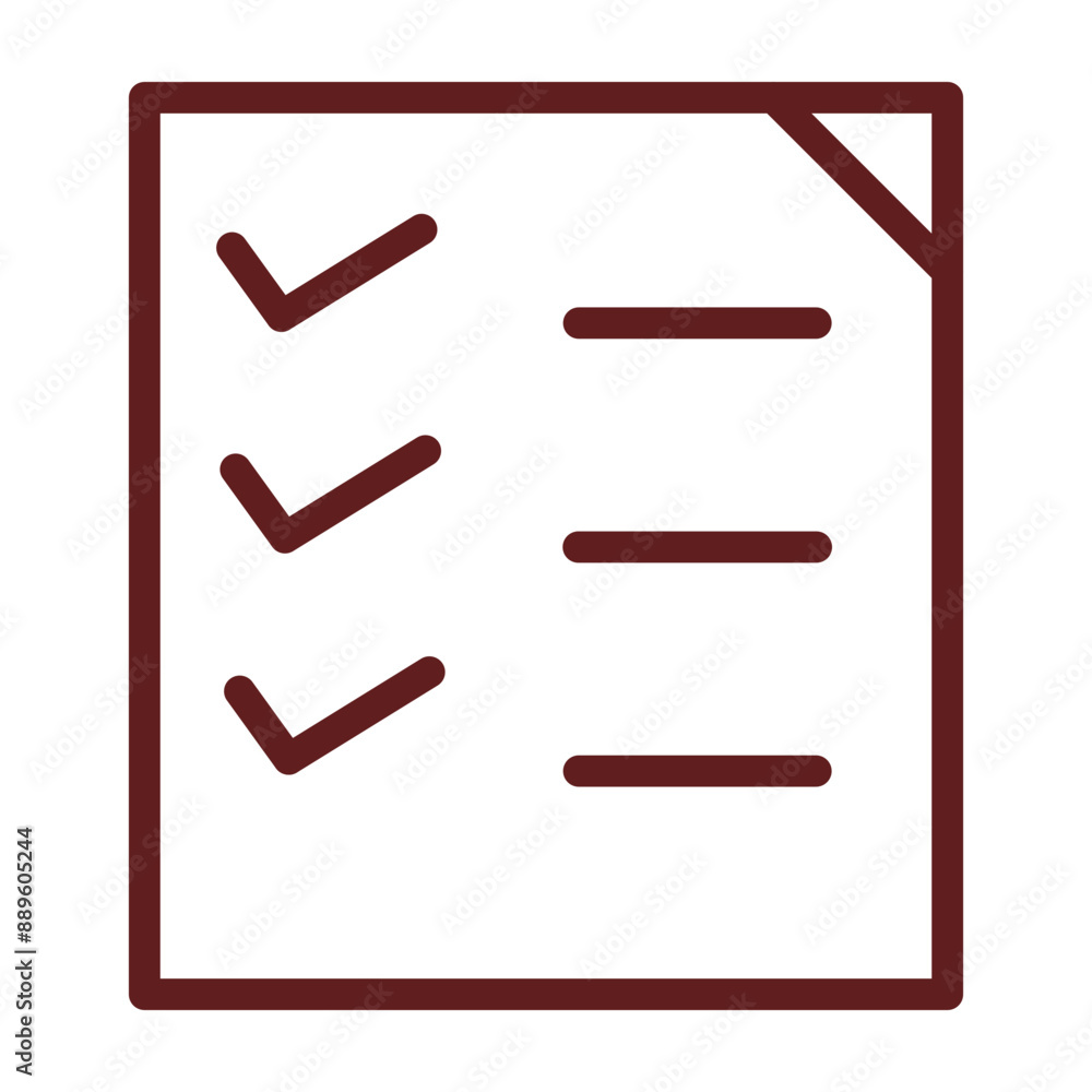 Checkmark (for completed deliveries) Vector Line Maroon Icon Design Checkmark (for completed deliveries) Vector Line Maroon Icon Design